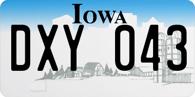 IA license plate DXY043