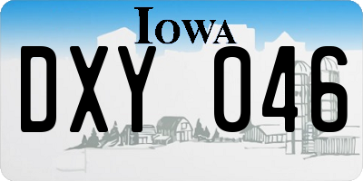 IA license plate DXY046