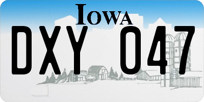 IA license plate DXY047