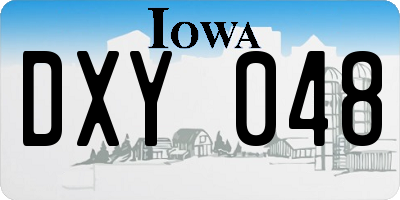 IA license plate DXY048