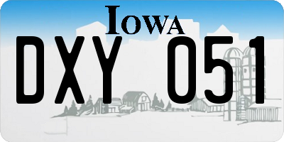 IA license plate DXY051