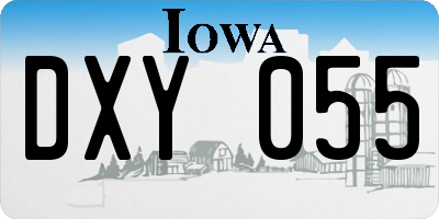 IA license plate DXY055