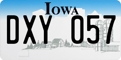IA license plate DXY057