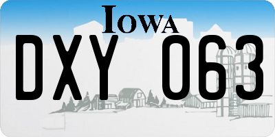 IA license plate DXY063