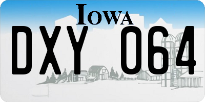 IA license plate DXY064
