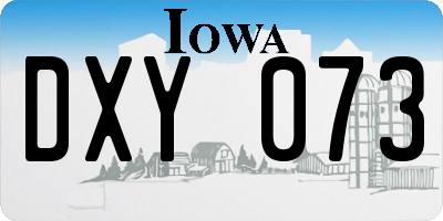 IA license plate DXY073