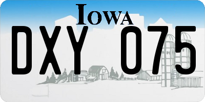 IA license plate DXY075