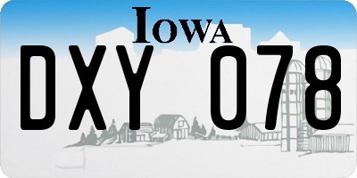 IA license plate DXY078