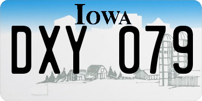 IA license plate DXY079