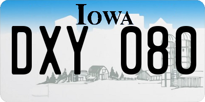IA license plate DXY080