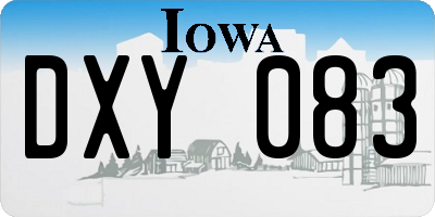 IA license plate DXY083