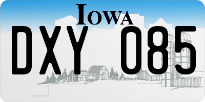 IA license plate DXY085