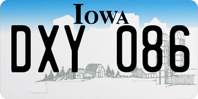 IA license plate DXY086