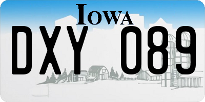 IA license plate DXY089