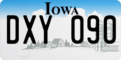 IA license plate DXY090
