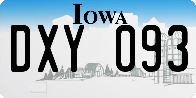 IA license plate DXY093
