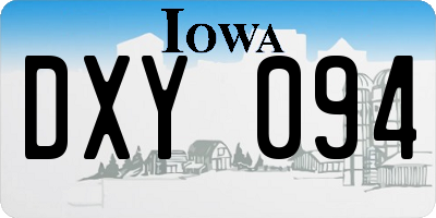 IA license plate DXY094