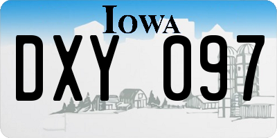 IA license plate DXY097