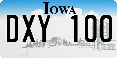 IA license plate DXY100