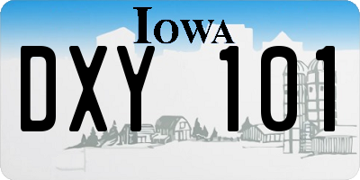 IA license plate DXY101