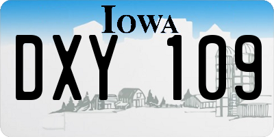 IA license plate DXY109