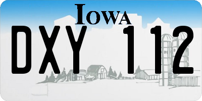 IA license plate DXY112