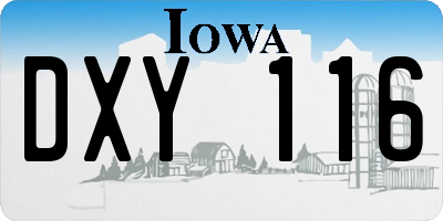 IA license plate DXY116