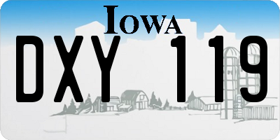 IA license plate DXY119