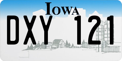 IA license plate DXY121