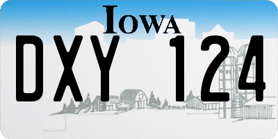 IA license plate DXY124