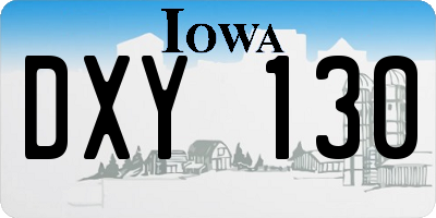 IA license plate DXY130