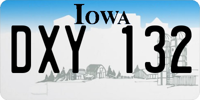 IA license plate DXY132