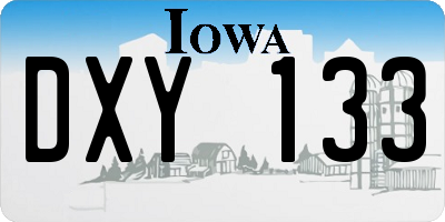 IA license plate DXY133