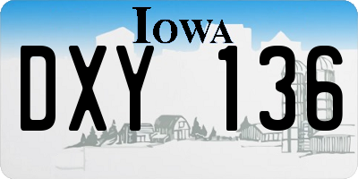 IA license plate DXY136