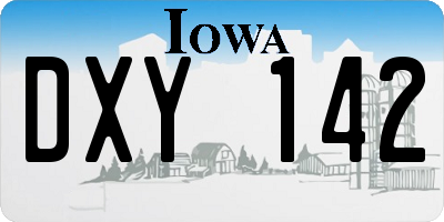 IA license plate DXY142