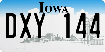 IA license plate DXY144