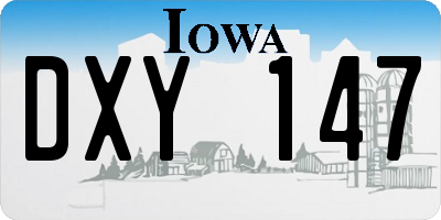 IA license plate DXY147