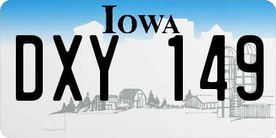 IA license plate DXY149