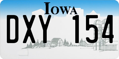 IA license plate DXY154