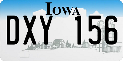 IA license plate DXY156