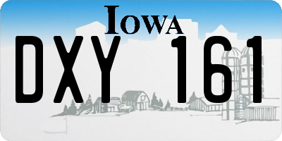 IA license plate DXY161