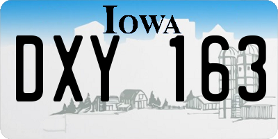 IA license plate DXY163