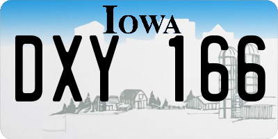 IA license plate DXY166