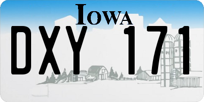 IA license plate DXY171