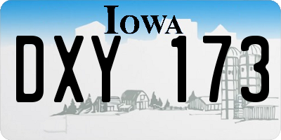 IA license plate DXY173