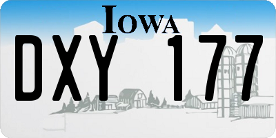 IA license plate DXY177
