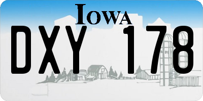 IA license plate DXY178