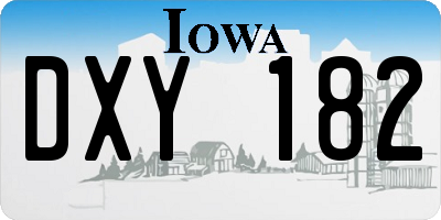 IA license plate DXY182
