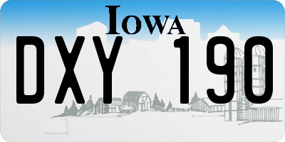 IA license plate DXY190