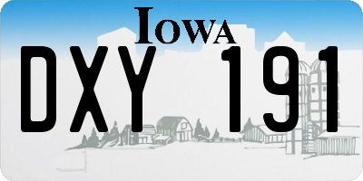 IA license plate DXY191